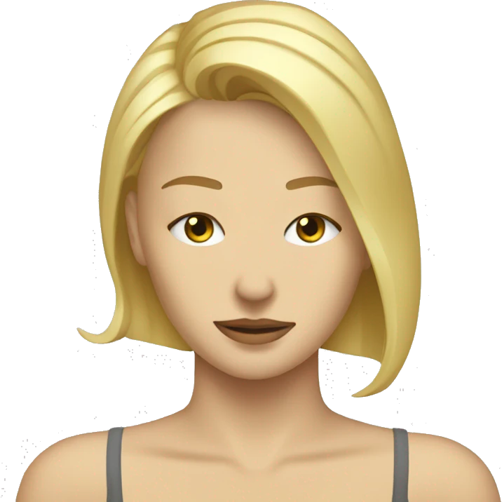 a young blond woman with lying on the floor with face down emoji
