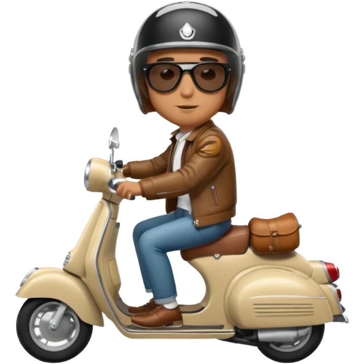 A classic vespa rider with my brothers face. emoji