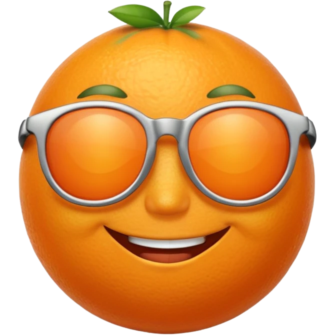 Orange with smile face with sun glasses emoji