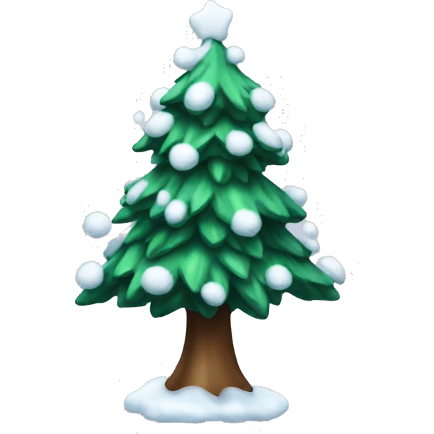 Christmas tree with snow on it emoji