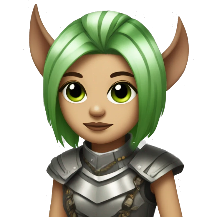 emo warrior queen with green eyeliner and a pet dog named gizmo with a stripe on the foorhed emoji