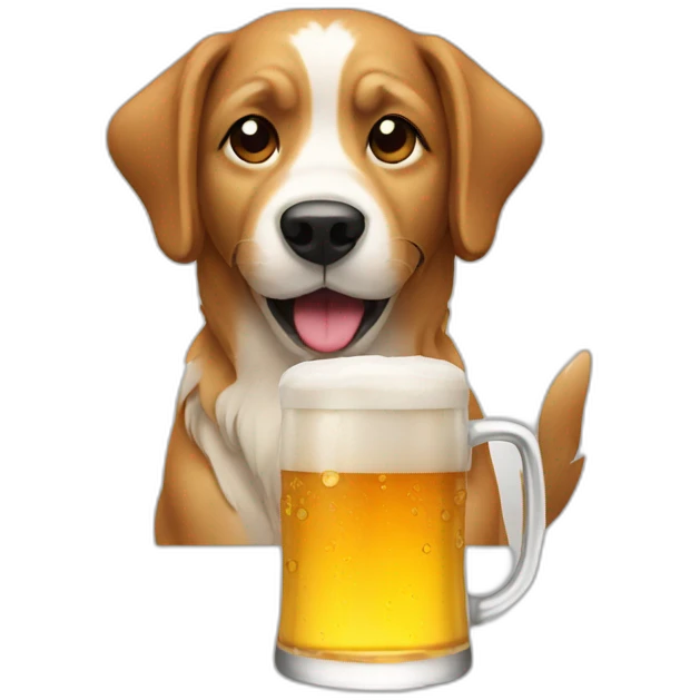 Dog with a beer emoji