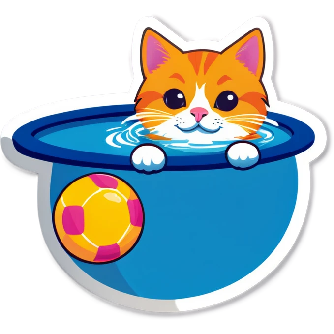 Cat in the pool emoji