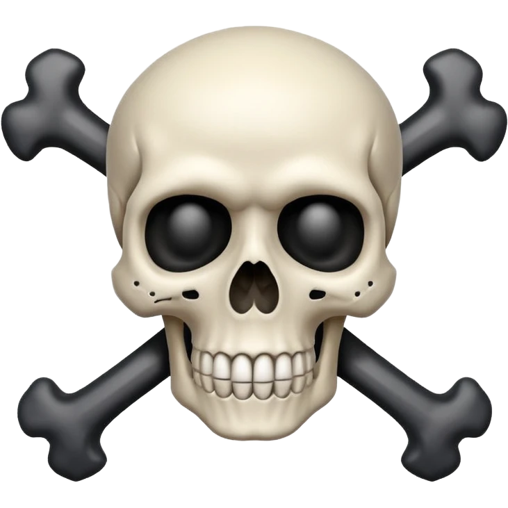 skull with crossbones, classic emoji style emoji