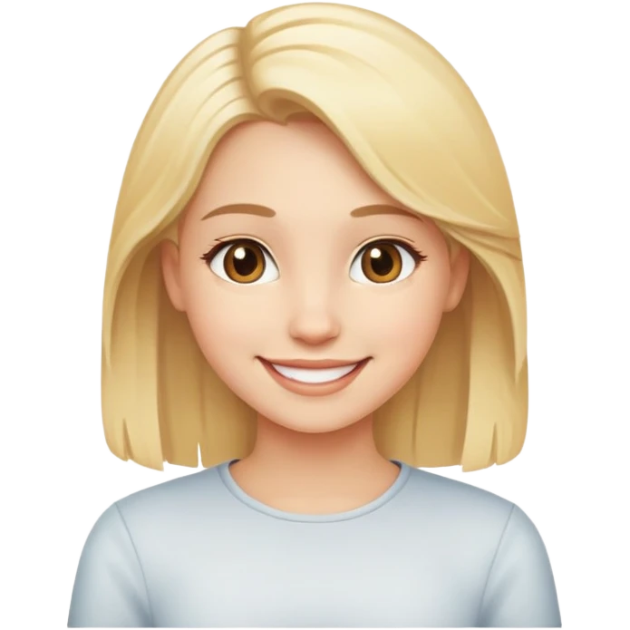 smiling girl with blonde hair emoji