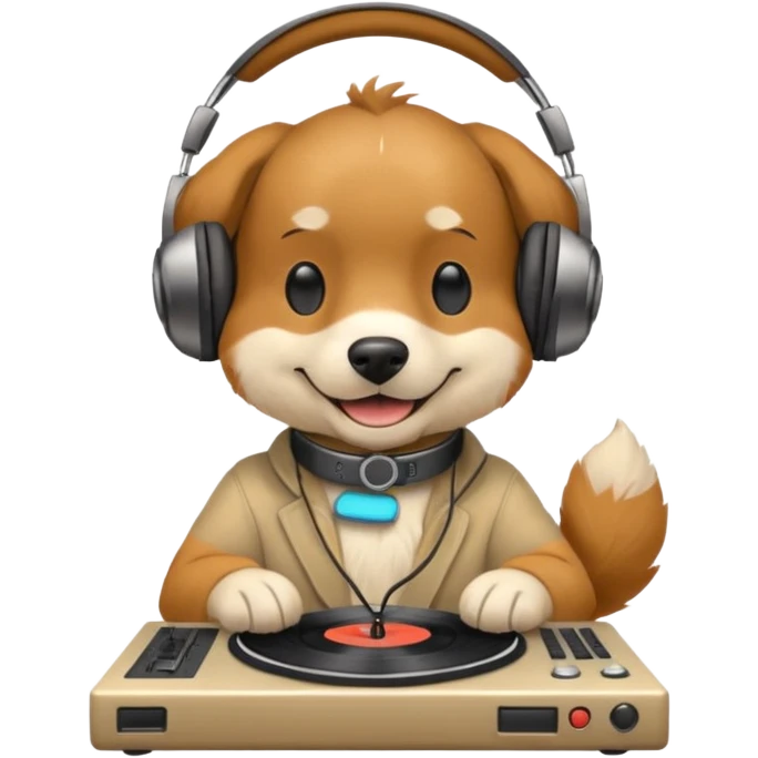 A dog as a dj  emoji
