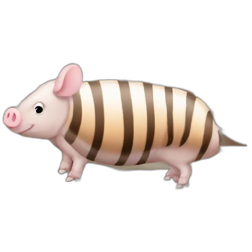 Tiger striped brown white mottled pig armadillo cow centipede insect emoji