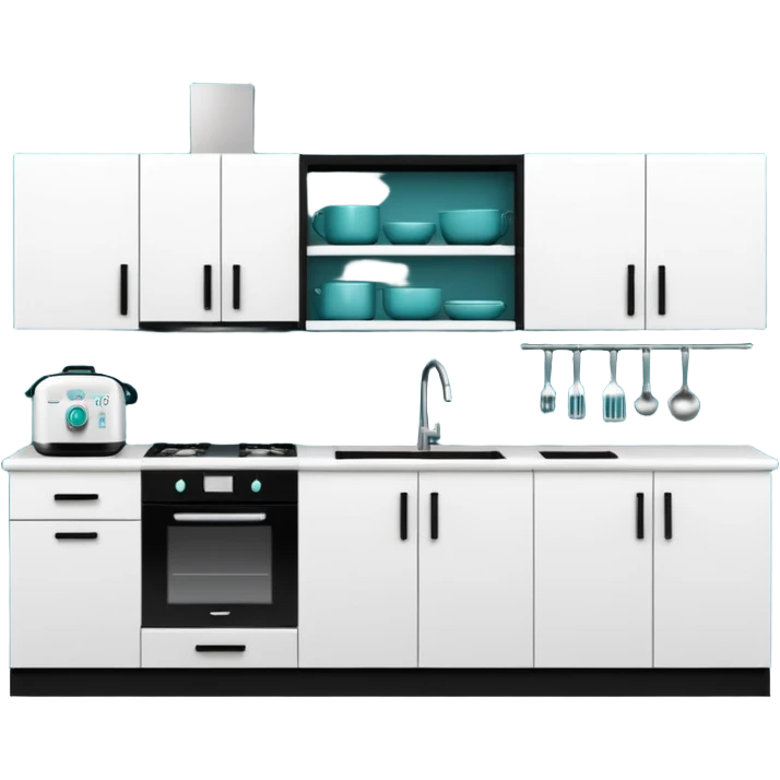 mono chrome kitchen  #005a51 emoji