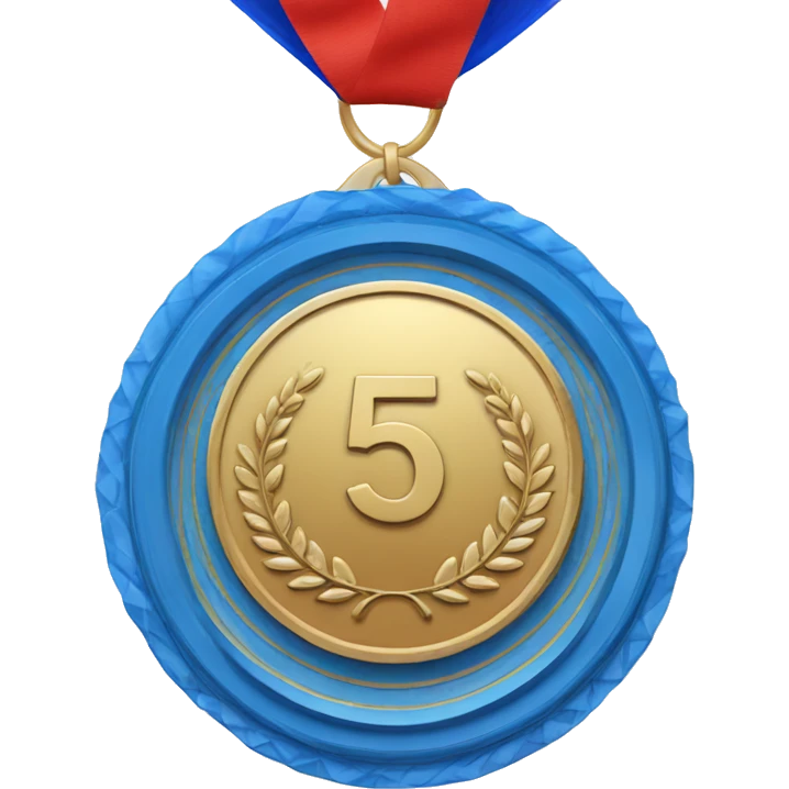 Medal 5th place medal in blue bands emoji