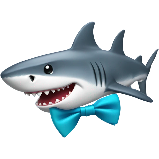 Shark swimming with a bowtie emoji