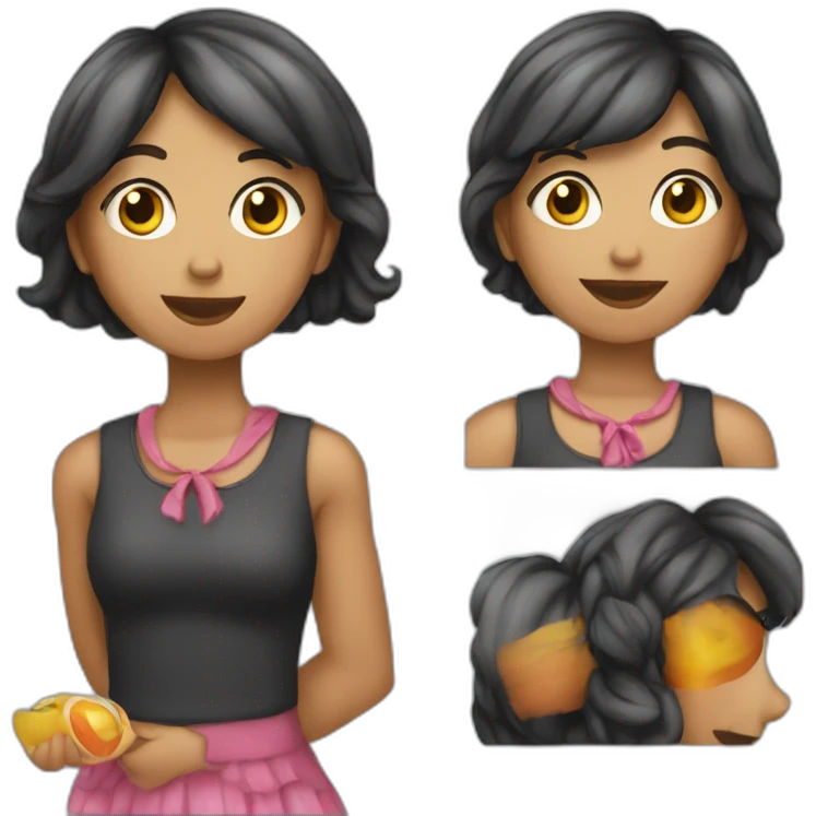 Balloons con niña morena emoji