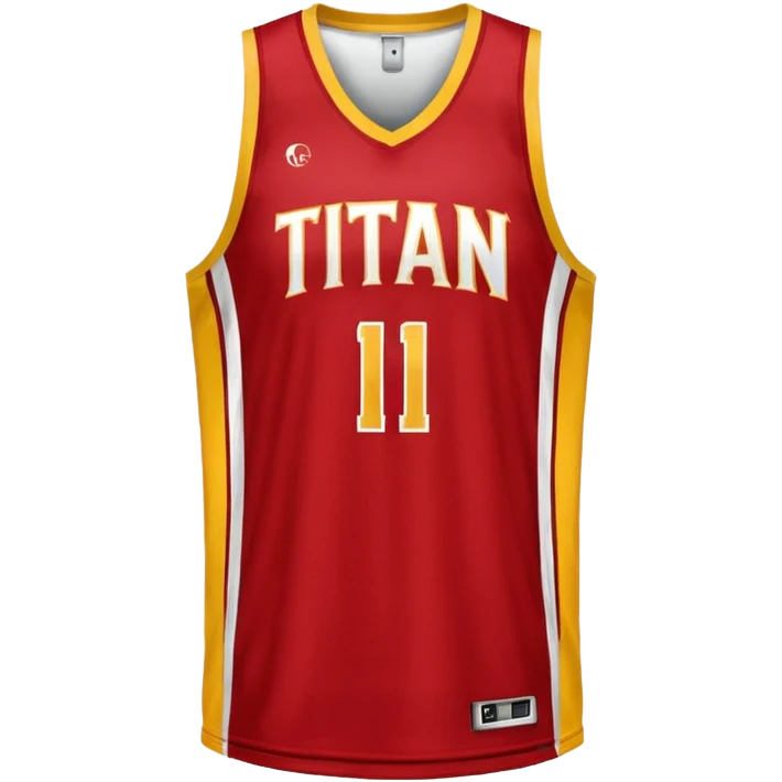red, yellow, white titan basketball jersey emoji