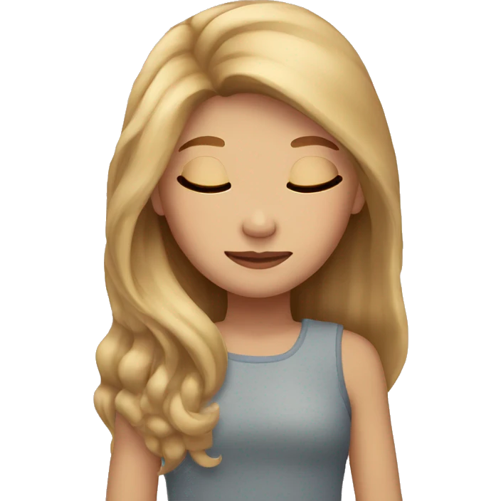 Girl with light brown hair and blonde sparkles long hair sleeping emoji