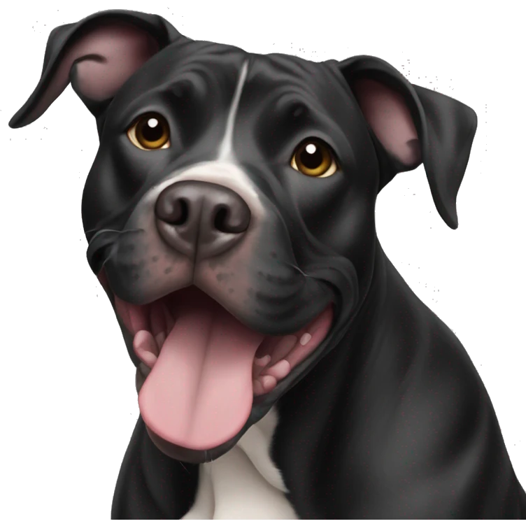 Three legged black pit bull emoji