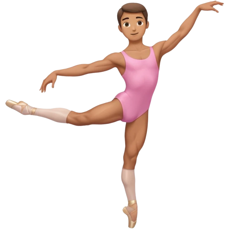 male ballerina with a pink outfit and big muscles emoji