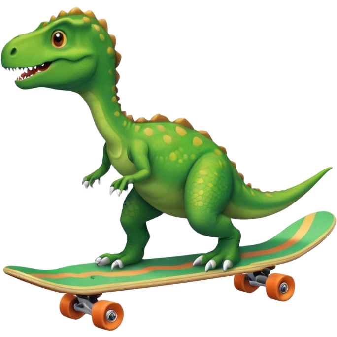 Dinosaur on a skateboard emoji