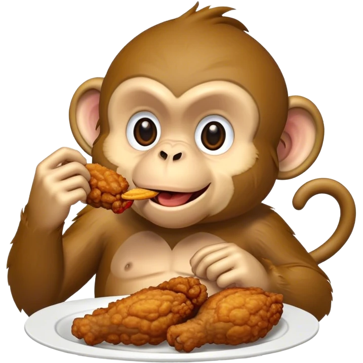 Monkey eating chicken emoji