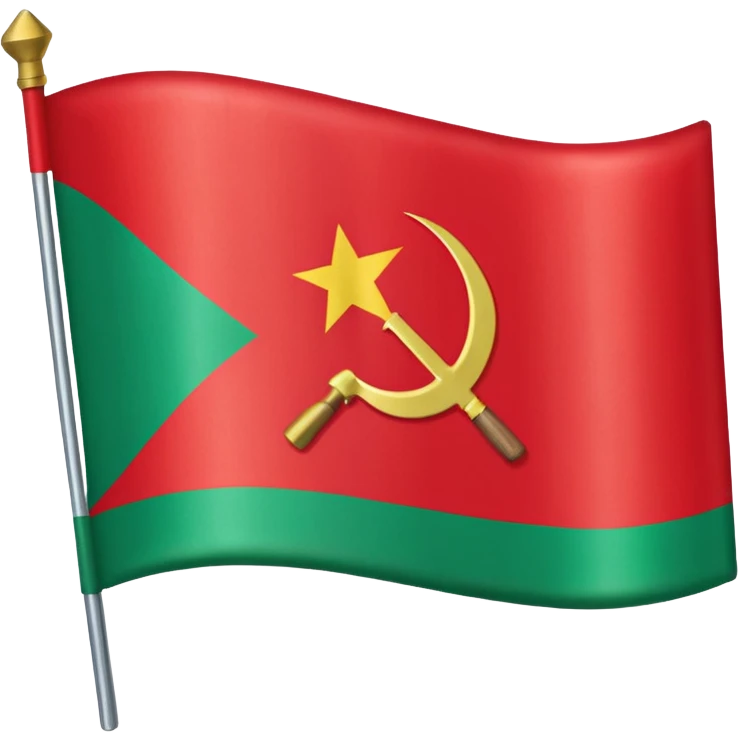 The flag of Transnistria, a horizontal tricolor of red, green, and red stripes with a hammer and sickle in the upper left corner. emoji