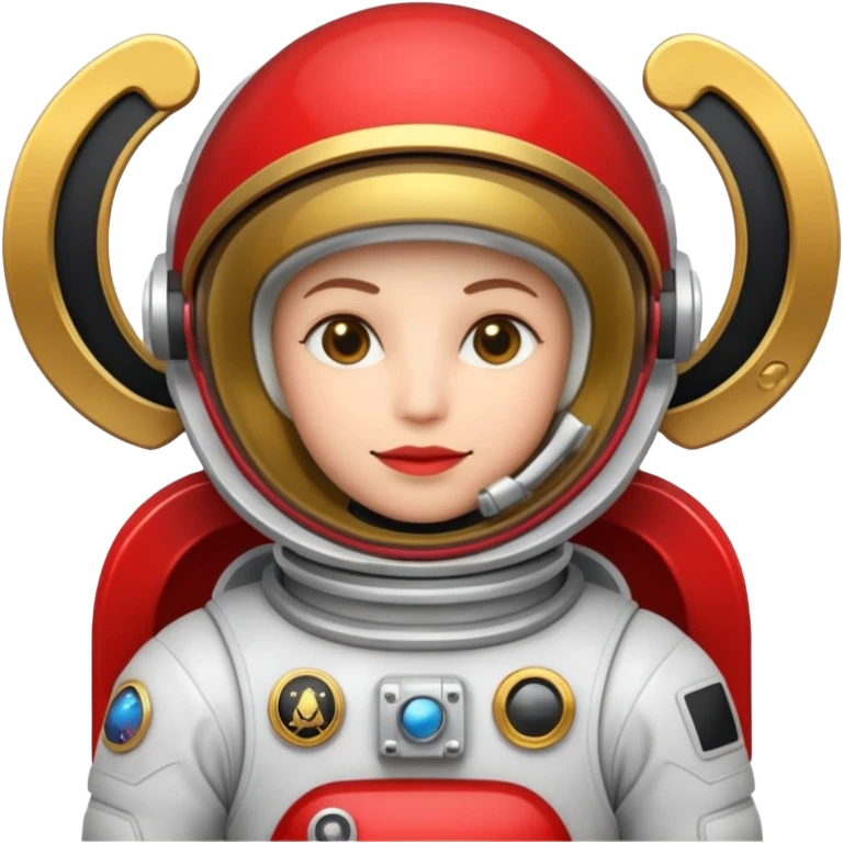 Money astronaut, red and black design, having a logo of "AIOT" emoji