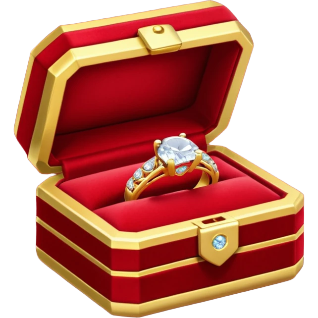 diamond jewelry ring in a red jewelry box emoji