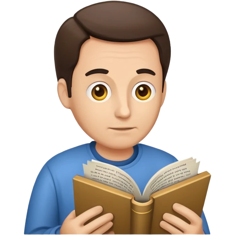 a man reads an obituary emoji