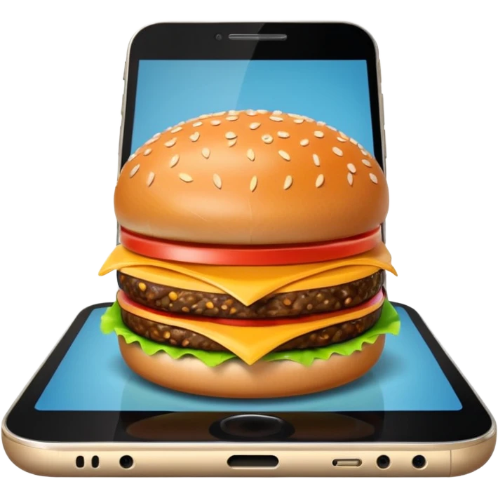 picture of a hamburguer in a phone emoji