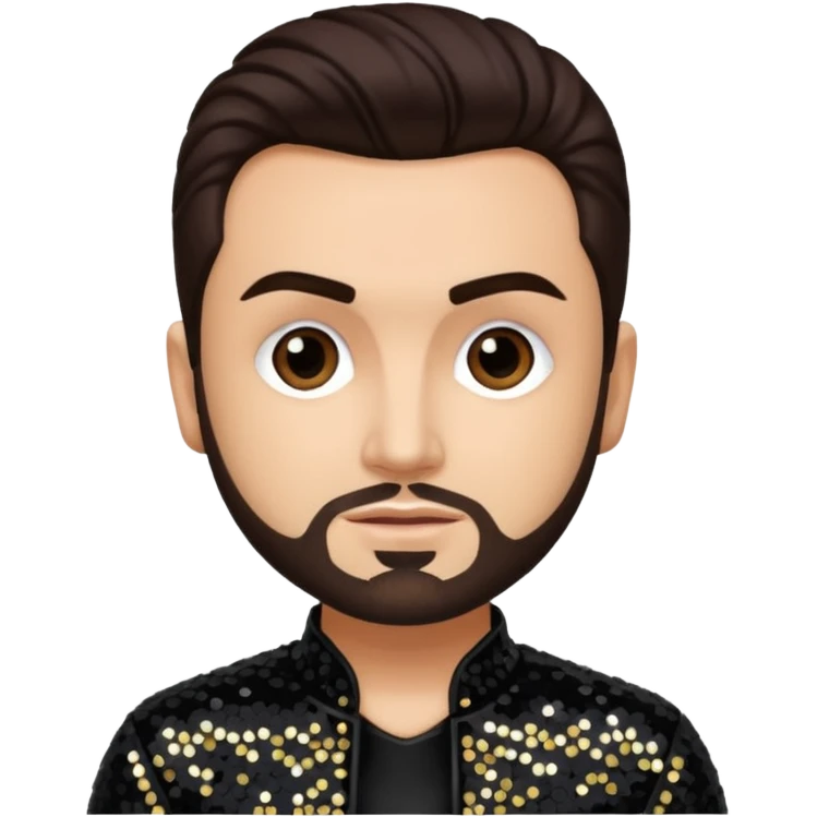 Chris Kirkpatrick from 'N Sync with dark brown hair, black sequin outfit, light skin emoji