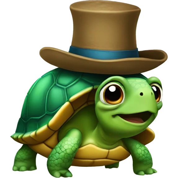 Turtle with hat emoji