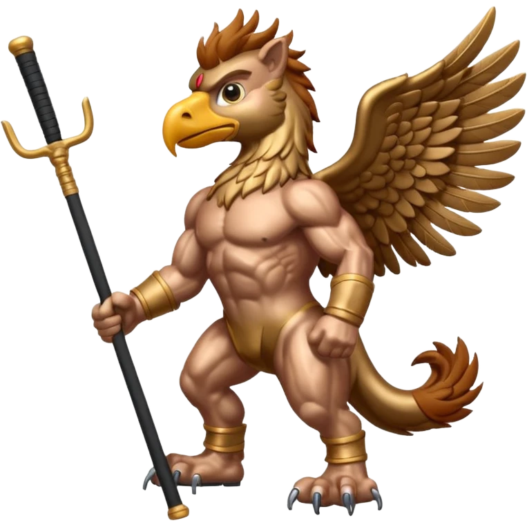 a griffin with a hockey stick emoji
