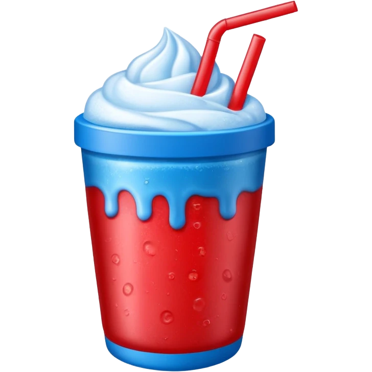 Red slushie in a white and blue cup emoji