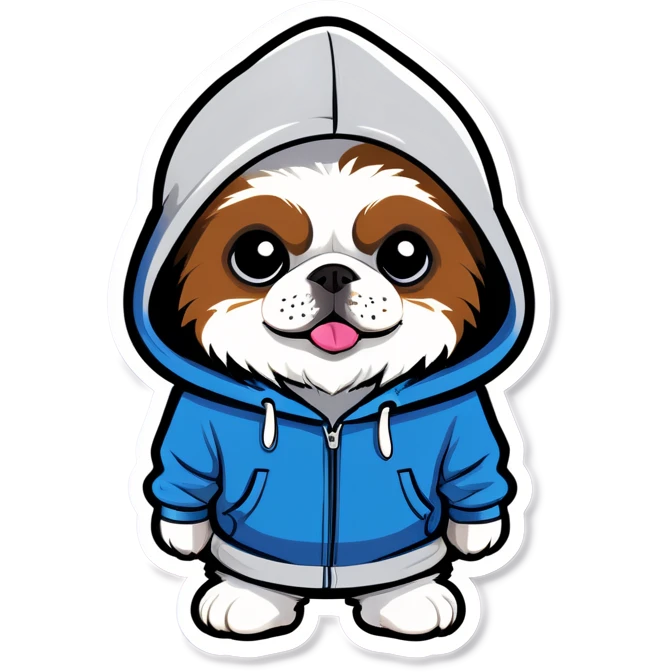 Shitzu wearing hoodie emoji