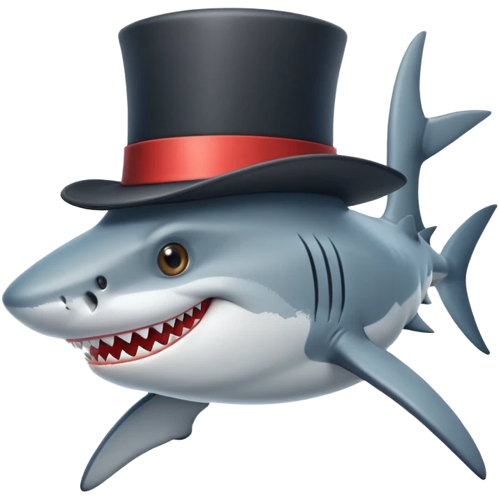 shark wearing a top hat emoji