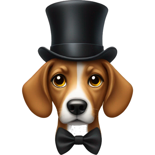 Dog with a top hat emoji