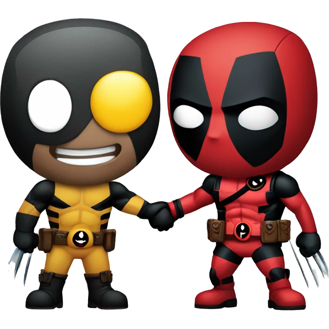 Deadpool and Wolverine holding hands emoji