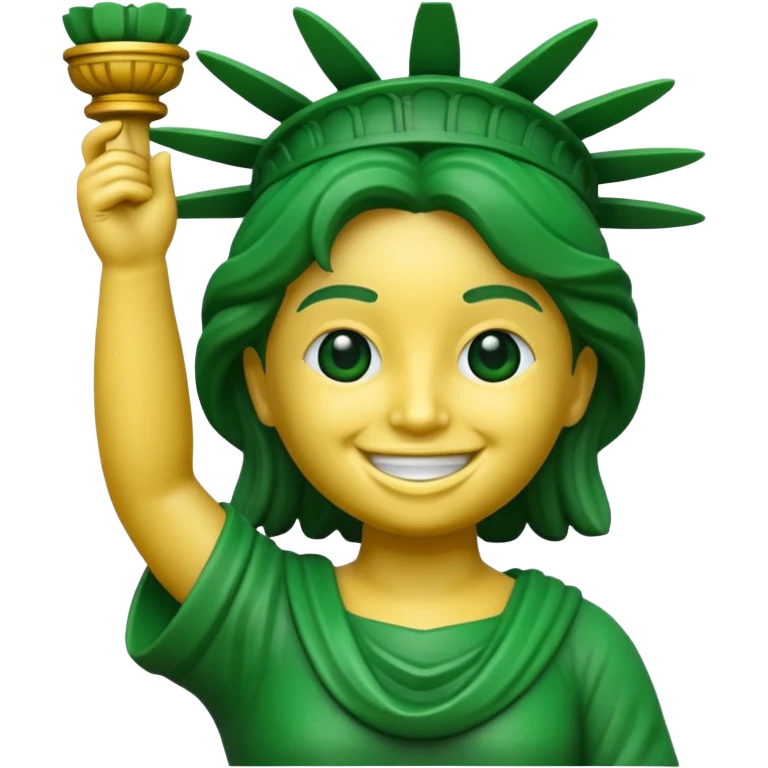 estatua de la libertad sonriente estilo memoji emoji
