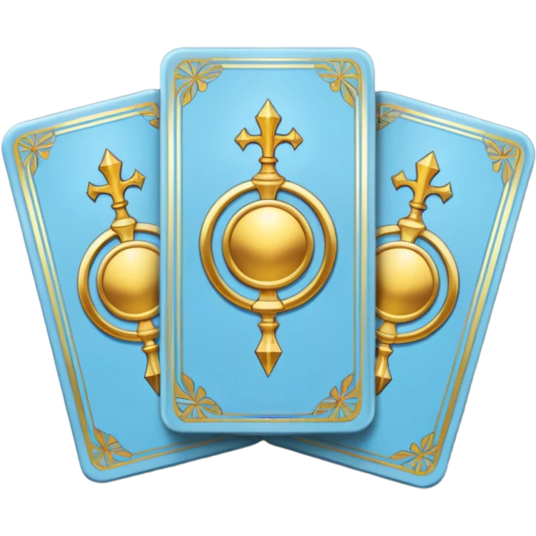 Three Tarot cards light blue  emoji