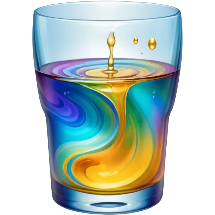 Oil on Water in  a glass  emoji