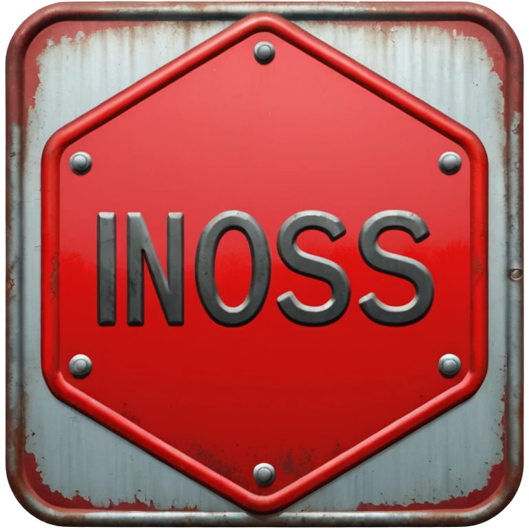 red, road sign, hexagonal, with the inscription SANCTIONS emoji