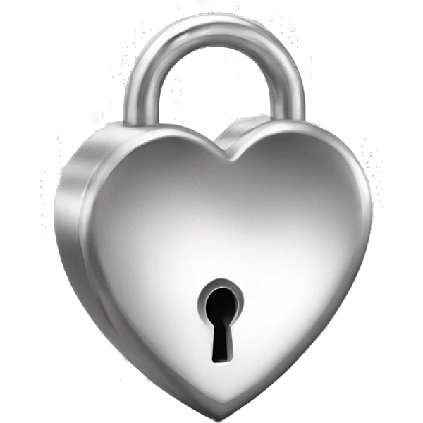  Heart lock silver  emoji