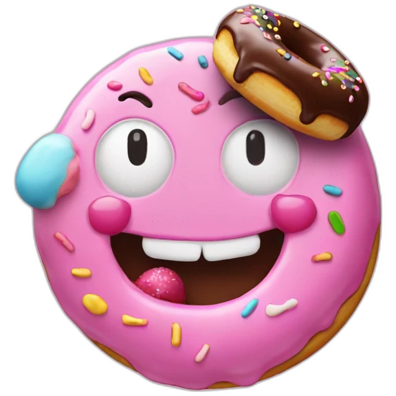 Mr blobby licking chocolate donut emoji