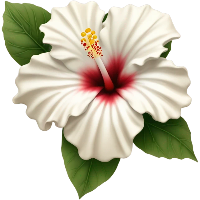 white and beige hibiscus flower  emoji