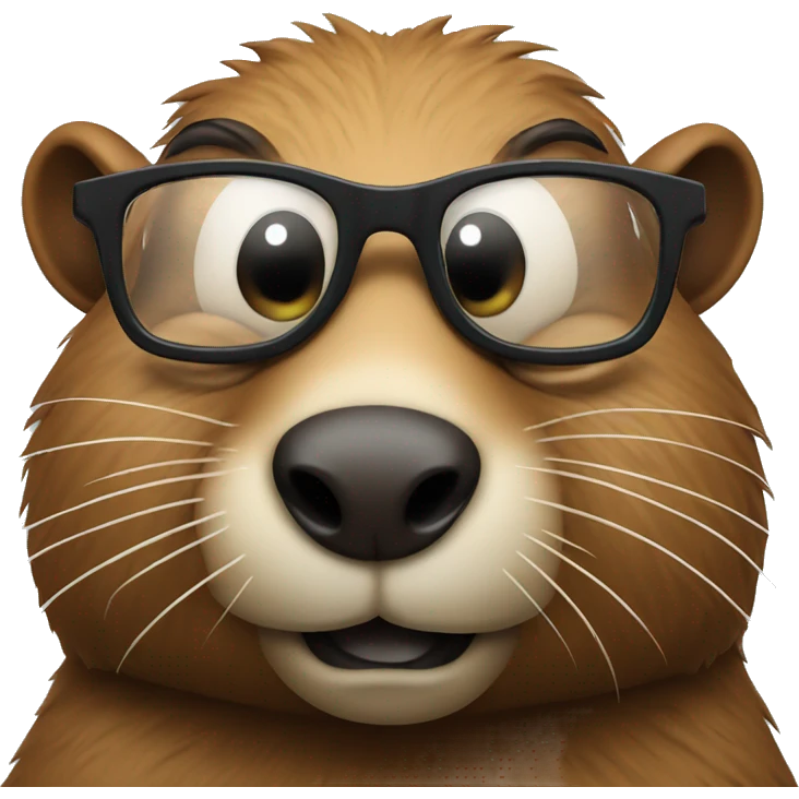 a beaver wearing glasses emoji