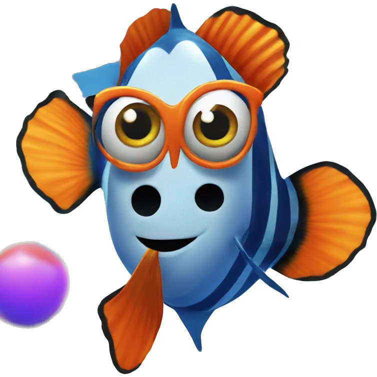 Clown fish at pool party  emoji