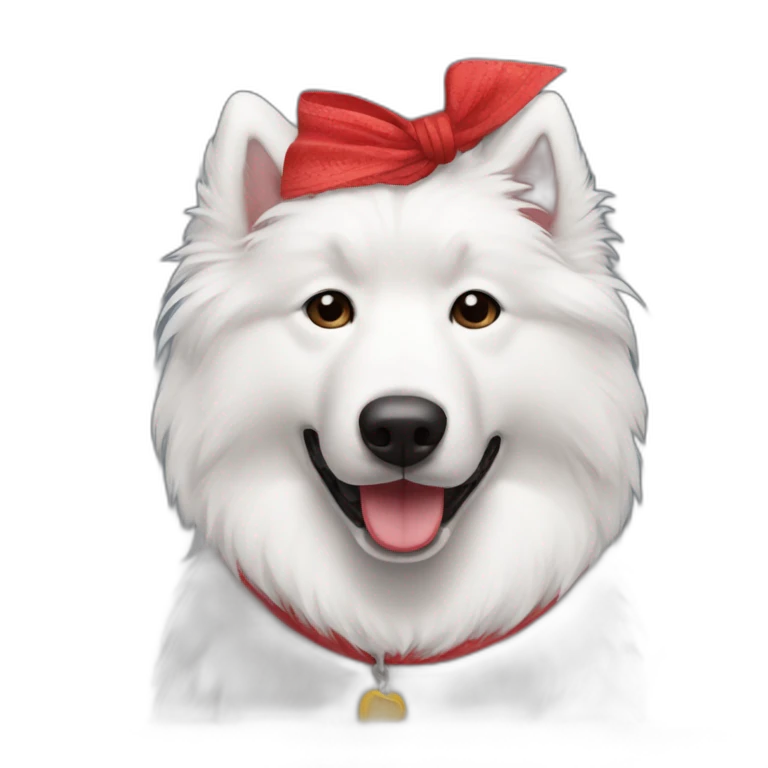 Samoyede wearing a red bandana emoji