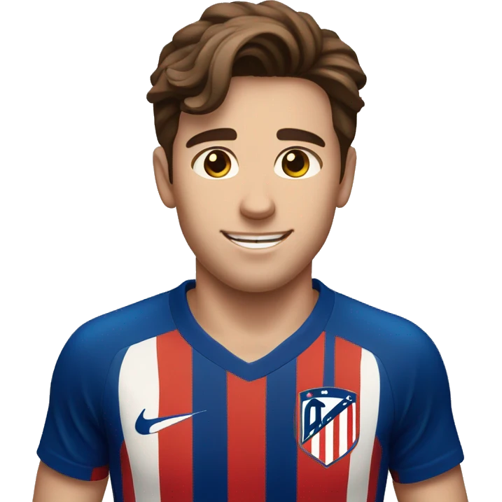 A young man with brown hair tupe and a atlético de Madrid Shiry emoji