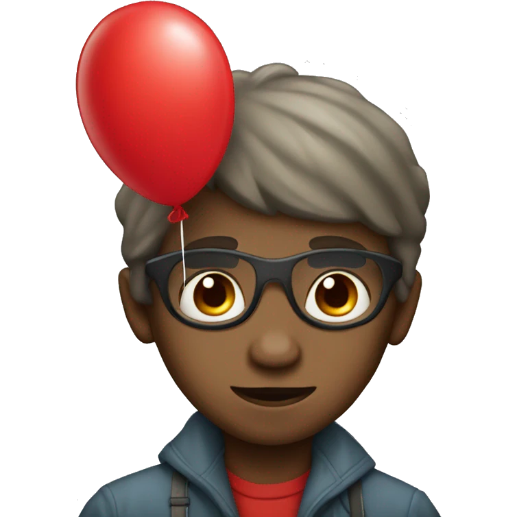 Blind boy with Red Balloon emoji