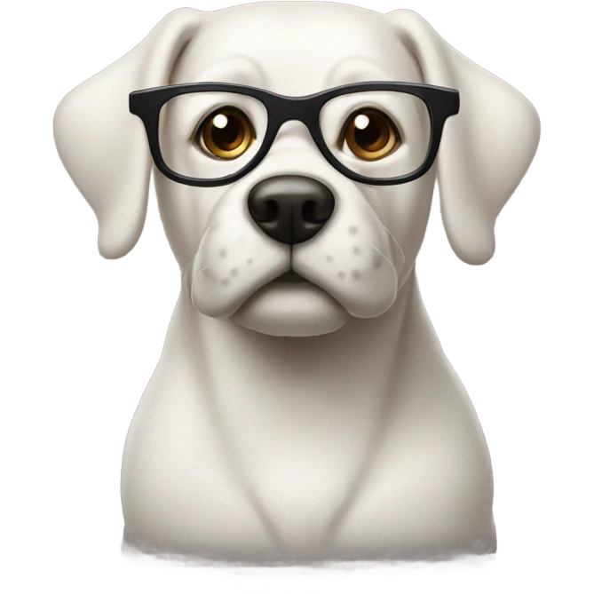 Dog wearing glasses emoji