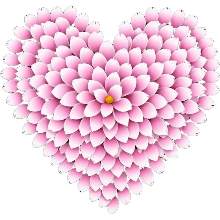 halloween s heart, heart made of white halloween petals with pink accents emoji
