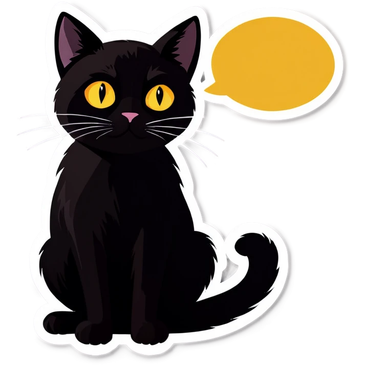 Black cat thinking emoji