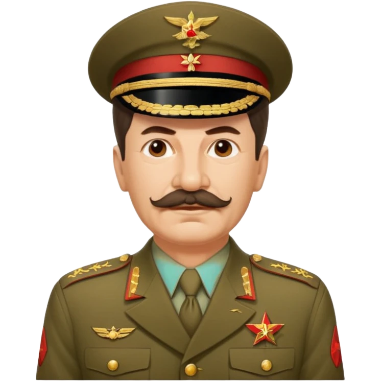 Joseph Stalin, simplified iconic style, no text, slight smile emoji